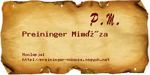 Preininger Mimóza névjegykártya